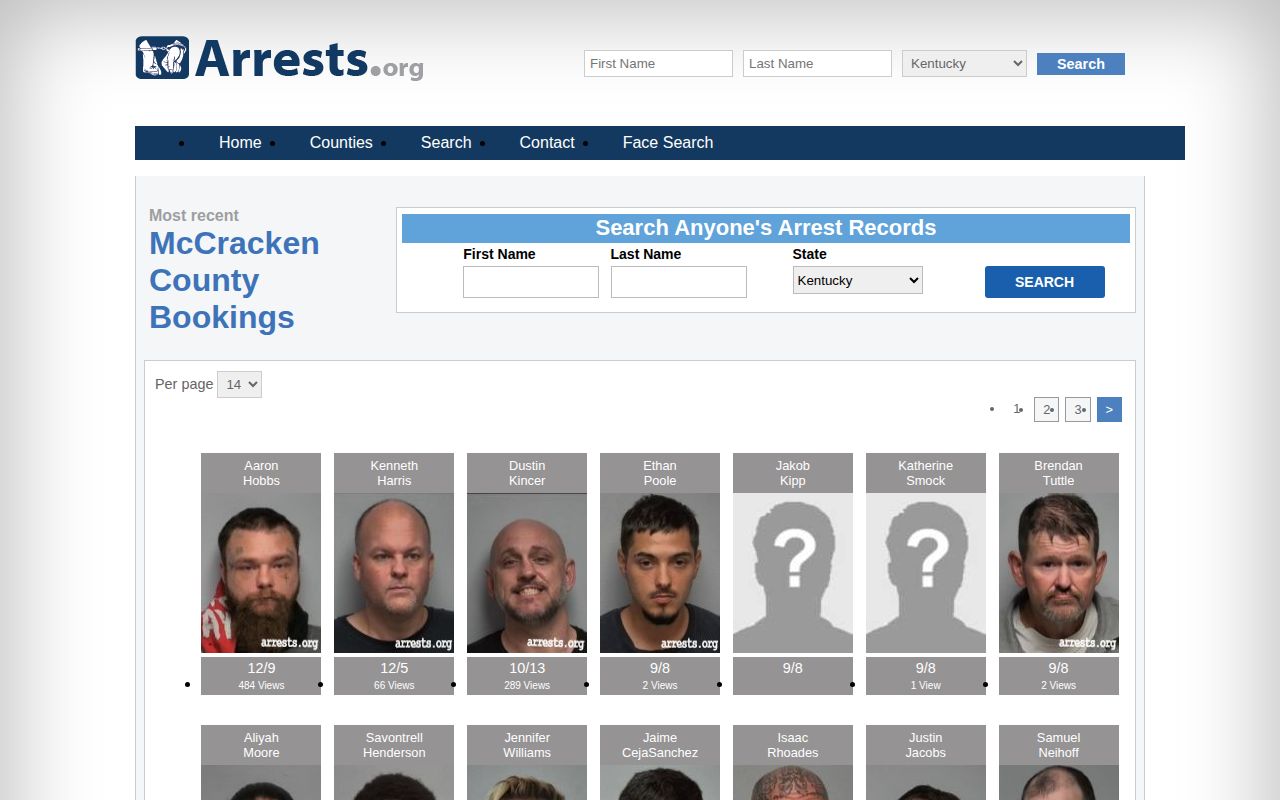 Unofficial Arrests.org McCracken County arrest search